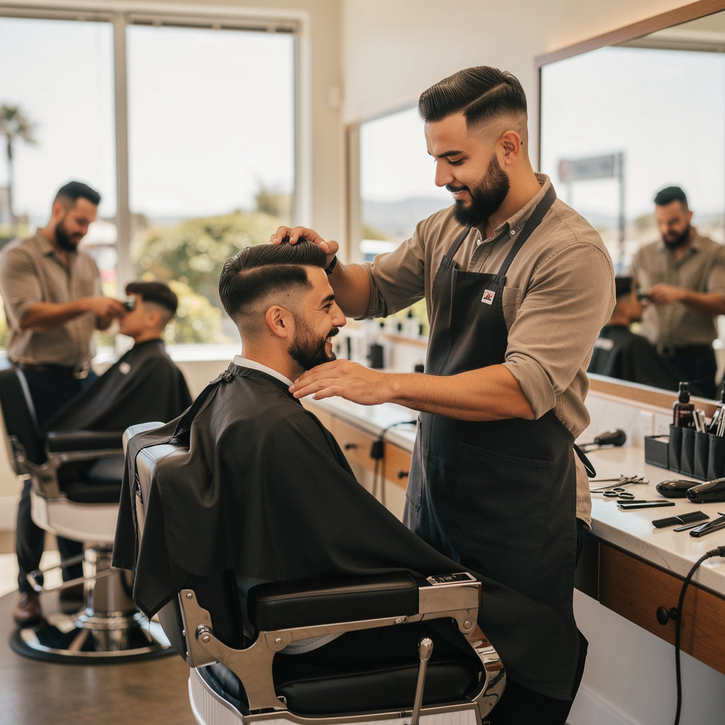 Danny's Custom Styling barber providing a professional haircut and grooming service in Santa Barbara